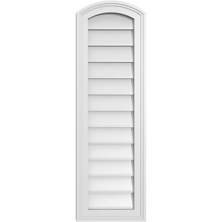 Ekena Millwork Arch Top Surface Mount PVC Gable Vent: Functional, w/ 2"W x 1-1/2"P Brickmould Frame, 12"W x 38"H GVPAR12X3802SF